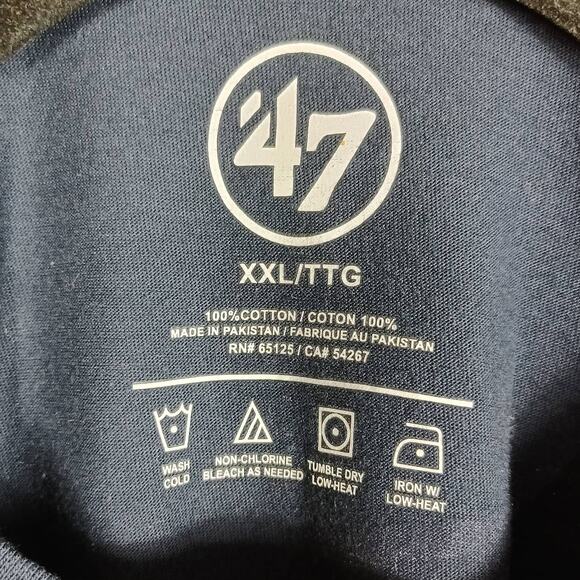 '47 Brand Mens XXL Navy Blue NFL Houston Texans Football T-Shirt 100% Cotton - Picture 6 of 6